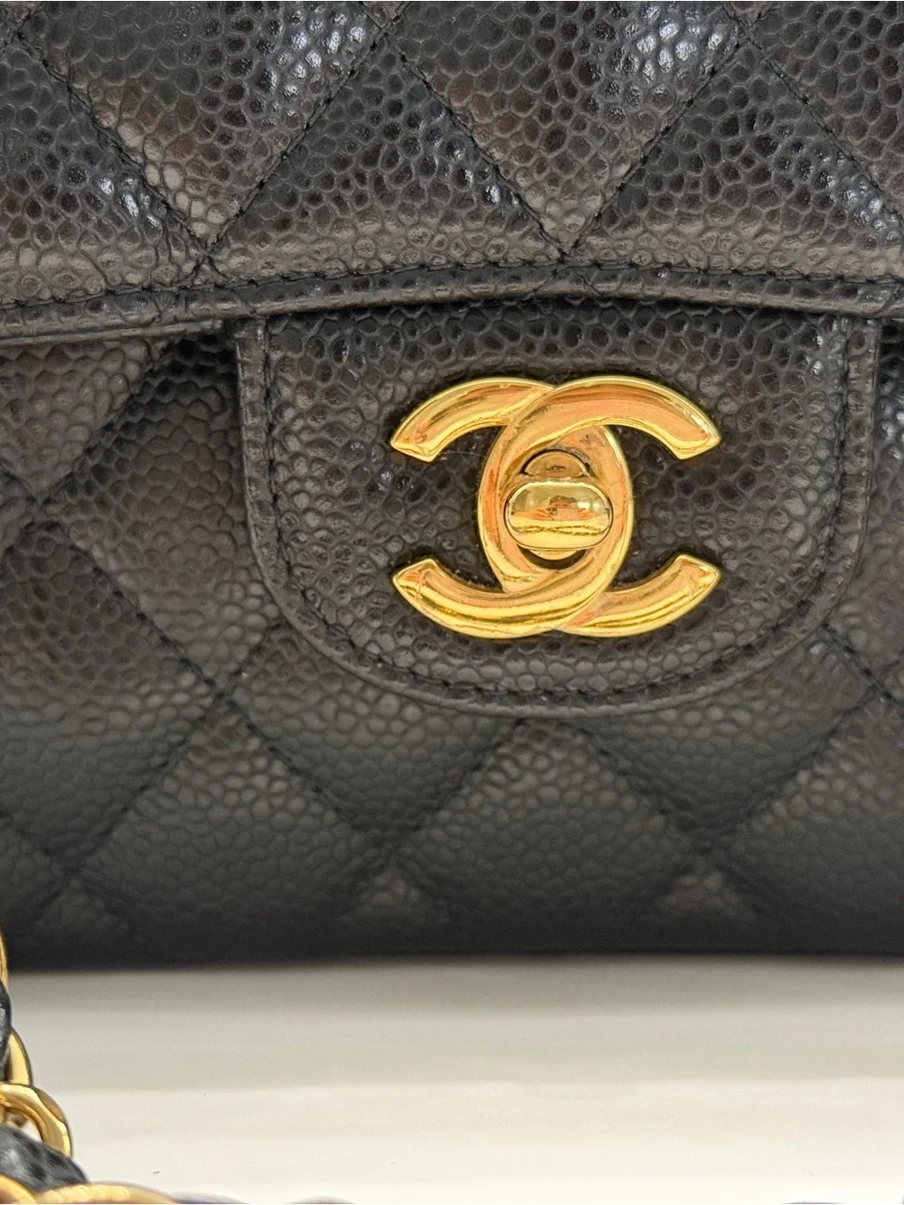 CHANEL Classic double flap  Caviar Leather Small